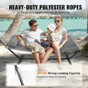 Double Quilted Fabric Hammock for Two with Stand 480lb Capacity Outdoor