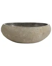 BIDKhome Hanen Stoneware Oval Decorative Bowl In Gray