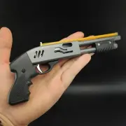 Mini Alloy Rubber Band Rifle Sprayer Toy Gun 8 Bursts Rubber Miniature Pistol
