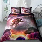 Linen Spaceman Planet Single/Double/Queen/King Bed Quilt Doona Duvet Cover Set