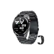 For Xiaomi Huawei Android Phone Watch Smartwatch Man 360*360 Screen Bluetooth Call Waterproof Smart Watch Men Women+Box - Black steel belt