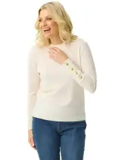 [Fella Hamilton] Potts Point Button Cuff Sweater in Ivory
