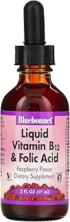 Bluebonnet Nutrition - Liquid Vitamin B12 & Folic Acid Natural Raspberry Flavor - 2 oz.