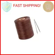 Dark Bown Large Spool Sewing Waxed Leather Thread 800 Meters 1mm with 2 Needles