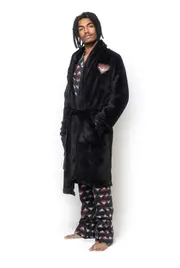 Mens AFL Official Essendon Bombers Coral Fleece Robe Dressing Gown