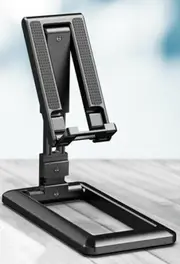Universal Foldable Adjustable Desk Stand Holder For Mobile Phone Tablet - Black