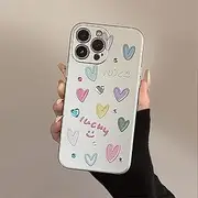 Juuui Case for iPhone 13 Mini - Silicone with 3D Heart Embellishments, Thin and Lightweight, Stylish Matte Finish, Shockproof and Fingerprint-Resistant