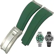 [NGALJJ] Steel Head Grain Rubber Watch Band Submariner Strap SUB GMT ditongna Watch Band 20mm