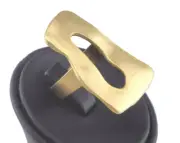 Ring Adjustable Matte Gold Plated brass Oval Wavy shape 8US Women