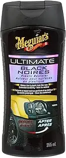 Meguiar's Ultimate Black Plastic Restorer for Plastic, Vinyl & Rubber Trim, 355mL - G15812C