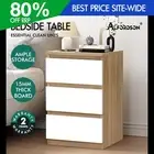 ALFORDSON Bedside Table Nightstand 3 Drawers Side End Table Wood and White