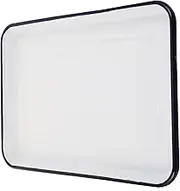 Retro Rectangle Enamel Serving Platter Stylish Baking Pan for Toast Pizza Salad Capacity Food Container for Home Restaurant Use Elegant Kitchen Accessory White
