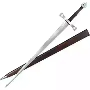 Custom Handmade Two-Handed Medieval Longsword - Battle Ready - Wooden Scabbard