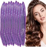 Satin Sponge-Rollers for Hair - AHSNYLC 9PCS Sponge Curlers,Soft Curlers to Sleep in,Hair Rollers,Hair Curlers No Heat,Soft Sleep Hair Rollers,Stain Heatless (Glitter purple)