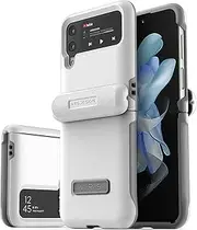 [VRS DESIGN] Terra Guard Modern Phone Case for Galaxy Z Flip 4 5G (2022), Premium Modern Neat Style Semi-Auto Hinge Protective Case (White), 910991