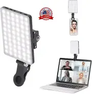 Luz de Video de Relleno Recargable Alta Potencia 60 LED con Clip Frontal Trasero