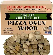 Cattleack Smok'in Tinder Oak Kiln Dried Pizza Oven Wood - 6" Length Mini Splits for Portable Wood Fired Pizza Ovens - Firewood Kindling, Fire Starter Sticks for Fireplace, Wood Stove, Campfires, BBQ