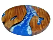 Ocean Beach Epoxy Table Top, Ocean Wave Coffee Table, Round Wood Table Deco Gift