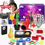 Kids Magic Kit 75 Tricks Floating Vase Magic Bag Mirror Gift for Boys Girls 6+