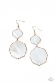 Paparazzi ~ Vacation Glow Rose Gold Shell Like Earrings ~ NEW RELEASE 2021