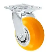 4" x 2" Stainless Swivel Caster Orange Polyurethane on Aluminum Caster - 1,000 l
