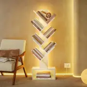 6 Tier Tree Bookshelf, Tall Bookcase with Drawer, Freestanding Book Shelf