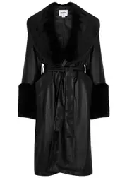 Jakke Bailey Faux Leather Coat - Black - M M