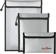 Fireproof Waterproof Money Document Bag - 3 Pack Storage Organizer Pouch