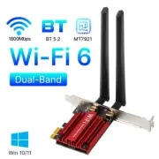 PCIe WiFi6 AX1800Mbps MT7921 WiFi 2.4G/5GHz Dual-Band Bluetooth 5.2 Network Card