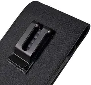 DFV mobile - Case Metal Belt Clip Vertical Textile and Leather Compatible with Samsung Galaxy CORE Plus, SM-G350 - Black