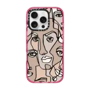 iPhone 16 Pro Impact Case MagSafe Compatible FACE MOSAIC SKETCH 4 DARK SKIN IPHONE, ABSTRACT MINIMAL PEOPLE MEN ILLUSTRATION COOL DAD By Ebi Emporium