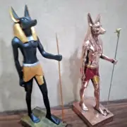 2X Ebros Anubis Statues – Egyptian God of Afterlife, Handmade Black &...
