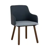 Modern Furniture JOLLIN 54x85cm Arm Chair - Walnut & Blue