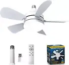 Socket Fan Light 18 Ceiling Fan + Light and Remote E26/E27/B22 Plug in Fan Light