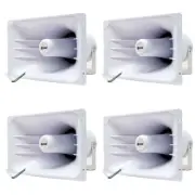 4-Pack PA Power Horn Speaker 40W RMS Indoor Outdoor 80 Watt Max Power