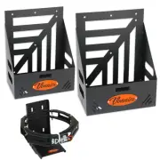 Vonnies Combo Pack Two 20L Heavy Duty Black Single Jerry Can Holder and 2KG Gas
