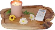 DeziWood Wooden Tray for Decor, Small Wood Serving Tray, Rustic Wood Decorative Tray, Farmhouse Candle Holder Decorative Tray for Home Decor, 13x9.8x1.5 Inch