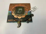 NEW Alex and Ani Tiger's Claw Midnight Silver Two Tone Charm Bangle Bracelet NWT