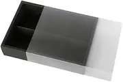 10PCS Cake Box with Transparent Lids Gift Packaging Boxes for Moon Cakes Cookie, 22.2 * 15 * 5cm, Frosted Clear Slide-On Lid, Removable Divider