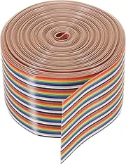 uxcell 1 Pcs 50 Pin Flat Rainbow Ribbon Cable 30 ft 1.27mm Pitch Breadboard Jumper Wires for Electronic Projects