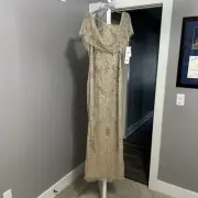 aidan mattox Prom Formal dress size 6- Light Gold
