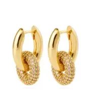OROTON Ellie Crystal Removable Huggies In Gold/Crystal RRP$129.00