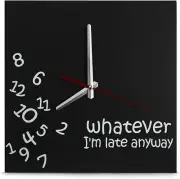 Decodyne Whatever I'm Late Wall Clock NEW IN BOX
