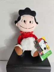 Kohls Applause Lucy Peanuts Gang 8" Winter Beanbag Plush Fur Muff Red Dress New