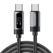 ESSAGER ES-X64 5A PD100W Type-C to Type-C Digital Display Cable PD3.0 QC4.0/3.0 FCP Fast Charging Data Transmission Tin-