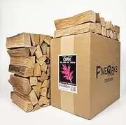 FiveOaks Firewood Pizza Oven Wood Kiln Dried Mini Split Oak 8"" inch Long Pizza Wood for Cooking, Grilling or Smoking 1,248 cu. in. of Oak Wood for Mini Wood Stove Cooking Wood, Smoking Wood, Brown