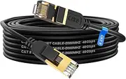 Cat 8 Ethernet Cable 5M High Speed Heavy Duty 26AWG Cat8 LAN Network Cable 40Gbps, 2000Mhz with Gold Plated RJ45 Connector, Outdoor&Indoor Internet Cable Compatible for Router Gaming Modem Xbox