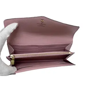 【Louis Vuitton】M62235 - LV 經典SARAH系列Monogram帆布印花 信封式暗釦長夾(芭蕾粉)