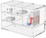 Desktop Storage Drawers - Transparent Desktop Drawer Organiser, Storage Drawer | Storage Organiser for Office Supplies, Makeup Drawer Storage Container for Stationery