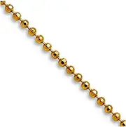 [JewelryWeb] Yellow Rhodium Brass Polished Spring-Ring 1.50mm Plated Ball Chain Necklace 61 Centimeters Chain-Necklace for Women and Men